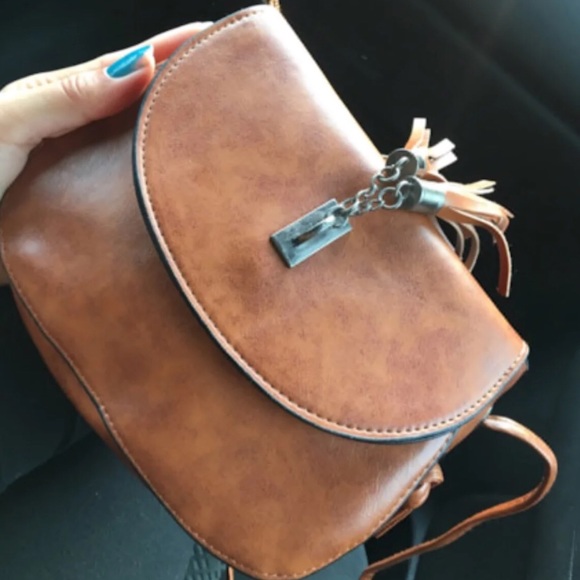 Bags Brown Vegan Leather Crossbody Saddle Bag Poshmark